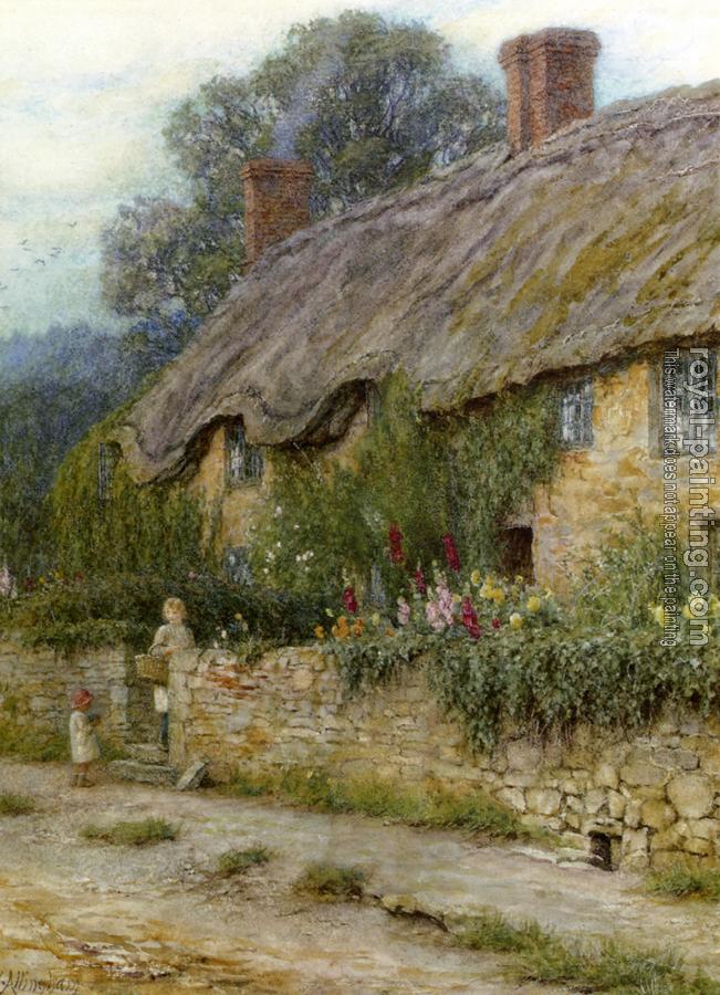 R.W.S. Helen Mary Elizabeth Allingham : A Mother And Child Entering A Cottage